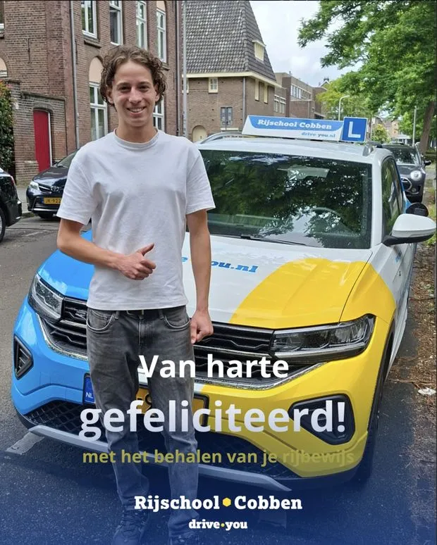 Geslaagde leerling bij Rijschool Cobben